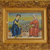 Markgraf Otto IV. von Brandenburg beim Schachspiel mit einer Dame - Gemälde von Franz Dießner